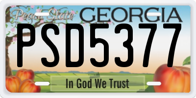 GA license plate PSD5377