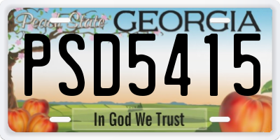 GA license plate PSD5415