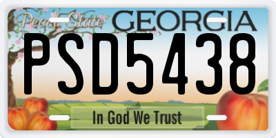 GA license plate PSD5438
