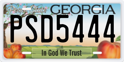 GA license plate PSD5444