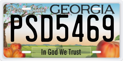 GA license plate PSD5469