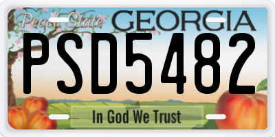GA license plate PSD5482