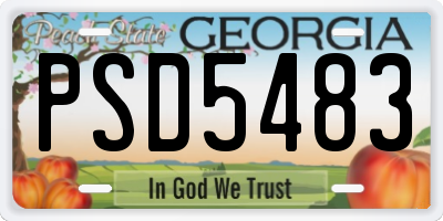 GA license plate PSD5483