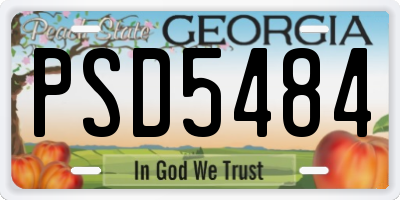 GA license plate PSD5484