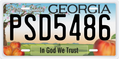 GA license plate PSD5486