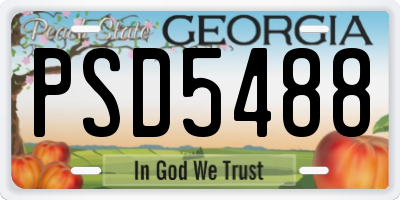 GA license plate PSD5488