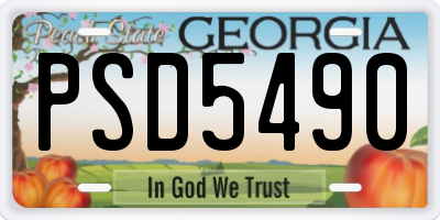 GA license plate PSD5490
