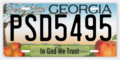 GA license plate PSD5495