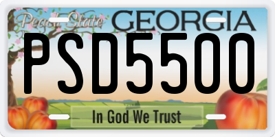 GA license plate PSD5500
