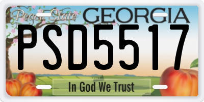 GA license plate PSD5517