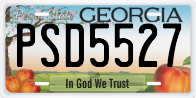 GA license plate PSD5527