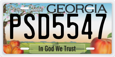 GA license plate PSD5547
