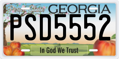 GA license plate PSD5552