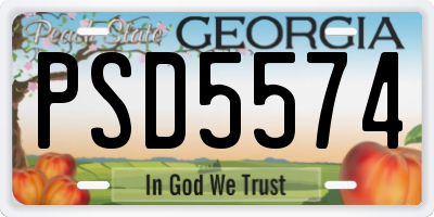 GA license plate PSD5574