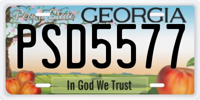 GA license plate PSD5577