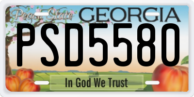 GA license plate PSD5580