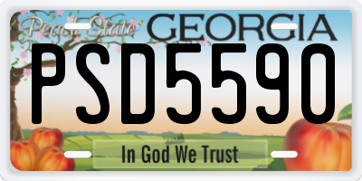 GA license plate PSD5590