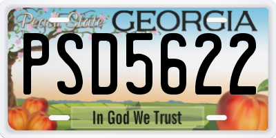 GA license plate PSD5622