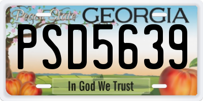 GA license plate PSD5639