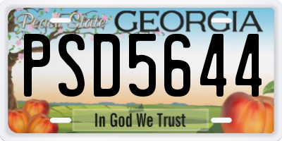 GA license plate PSD5644