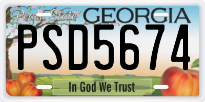 GA license plate PSD5674