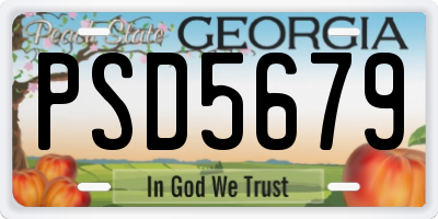 GA license plate PSD5679