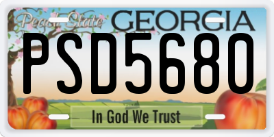 GA license plate PSD5680