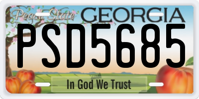 GA license plate PSD5685