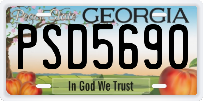 GA license plate PSD5690