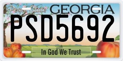 GA license plate PSD5692