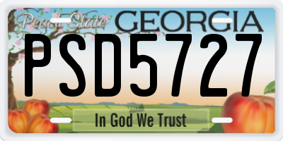GA license plate PSD5727