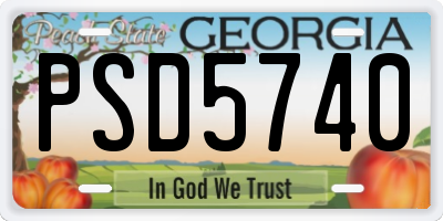 GA license plate PSD5740