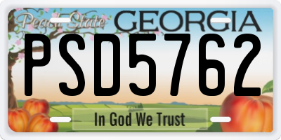 GA license plate PSD5762