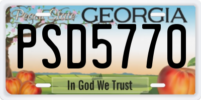 GA license plate PSD5770