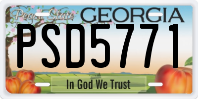 GA license plate PSD5771