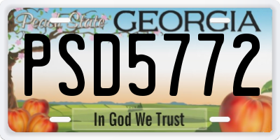 GA license plate PSD5772