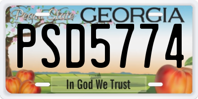 GA license plate PSD5774