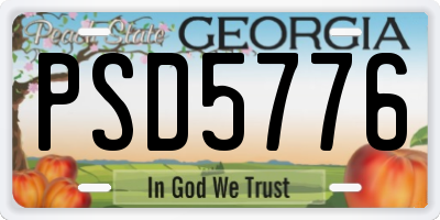 GA license plate PSD5776