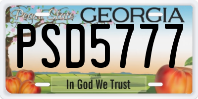 GA license plate PSD5777