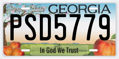 GA license plate PSD5779