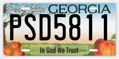 GA license plate PSD5811