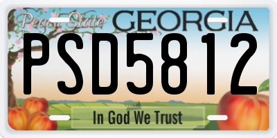 GA license plate PSD5812