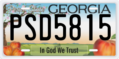 GA license plate PSD5815