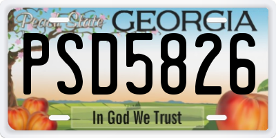 GA license plate PSD5826