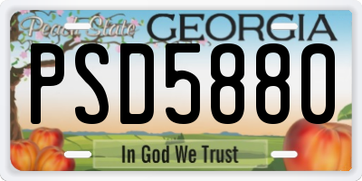GA license plate PSD5880
