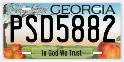 GA license plate PSD5882