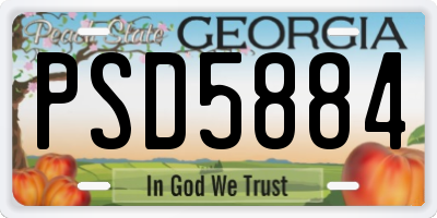 GA license plate PSD5884