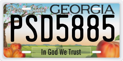 GA license plate PSD5885