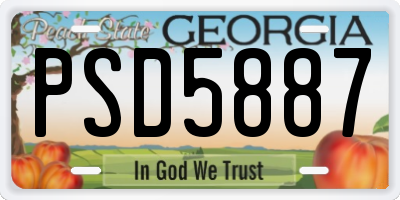 GA license plate PSD5887