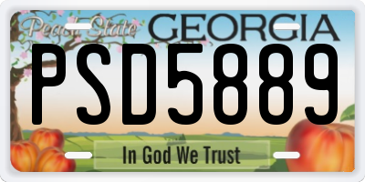 GA license plate PSD5889